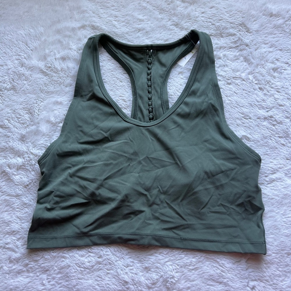 OFFLINE by Aerie Real Me Xtra Recharge Sports Bra Olive Green Racerback Medium